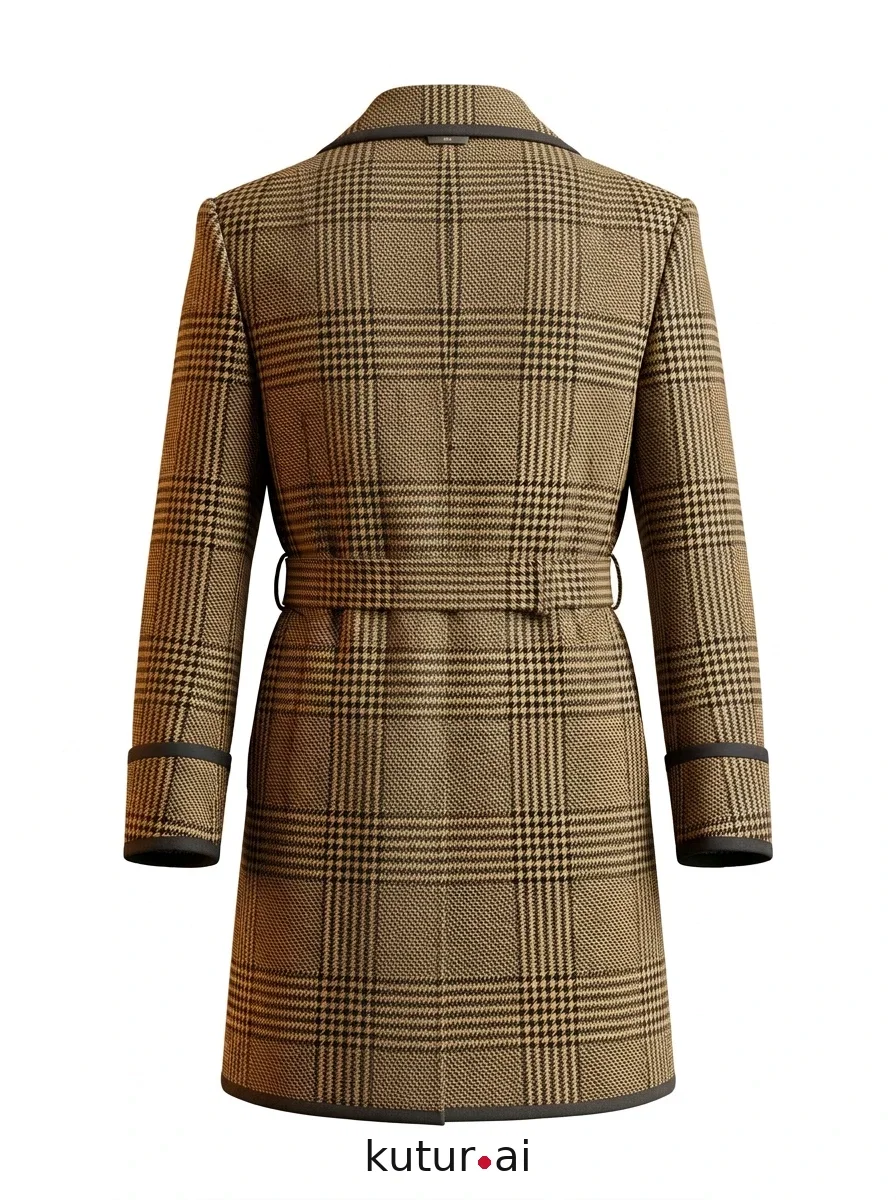 Houndstooth brass coat · back