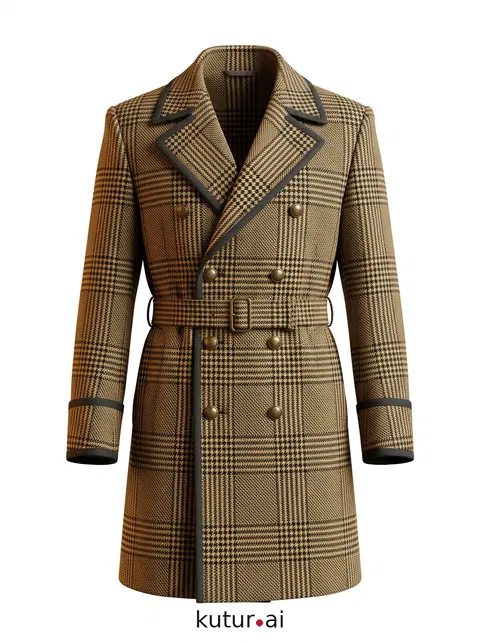 Houndstooth brass coat
