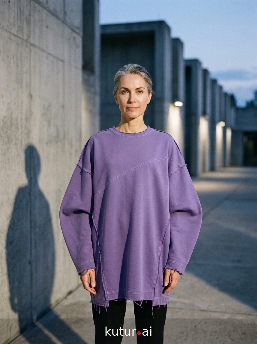 Purple boxy seams · lookbook