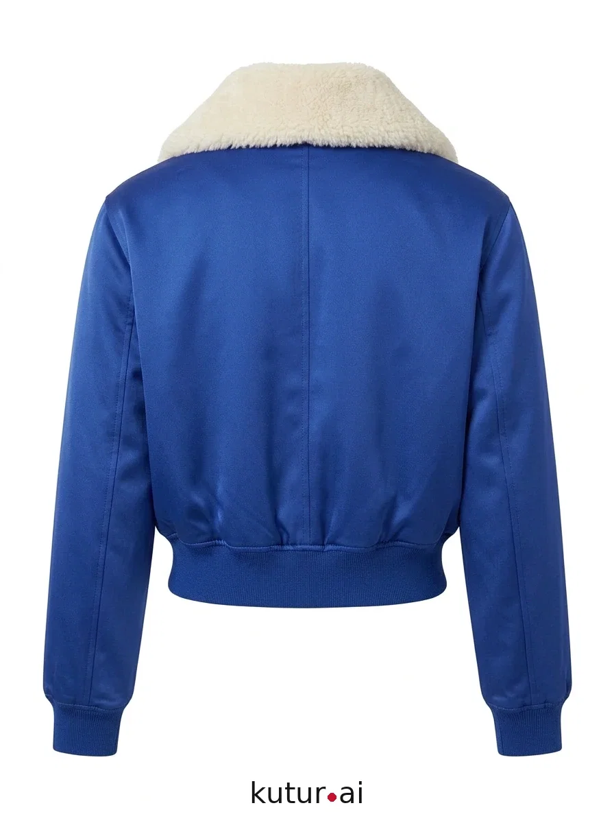 Ivory shearling collar · back