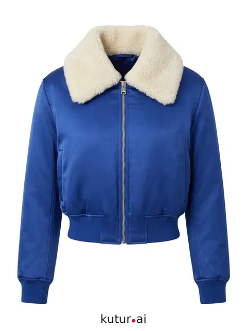 Ivory shearling collar
