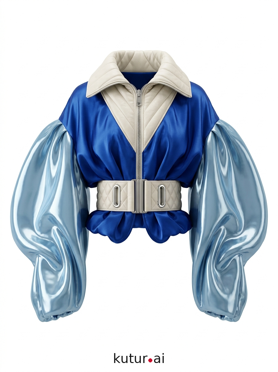 Cobalt balloon sleeves · front