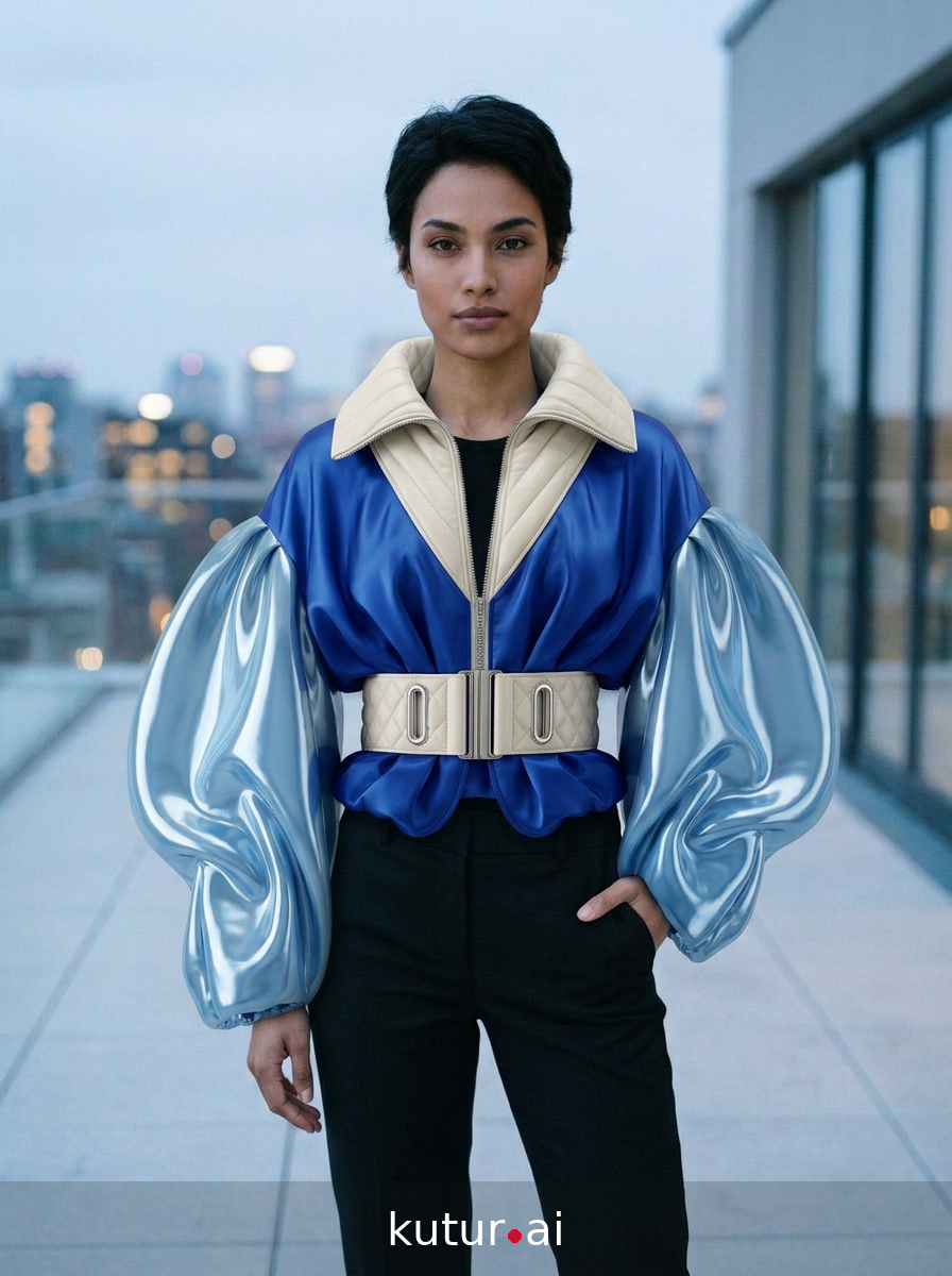 Cobalt balloon sleeves · lookbook