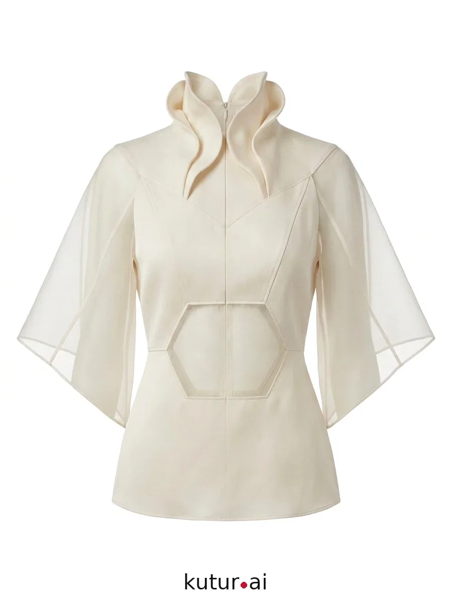Hexagonal inset collar · back