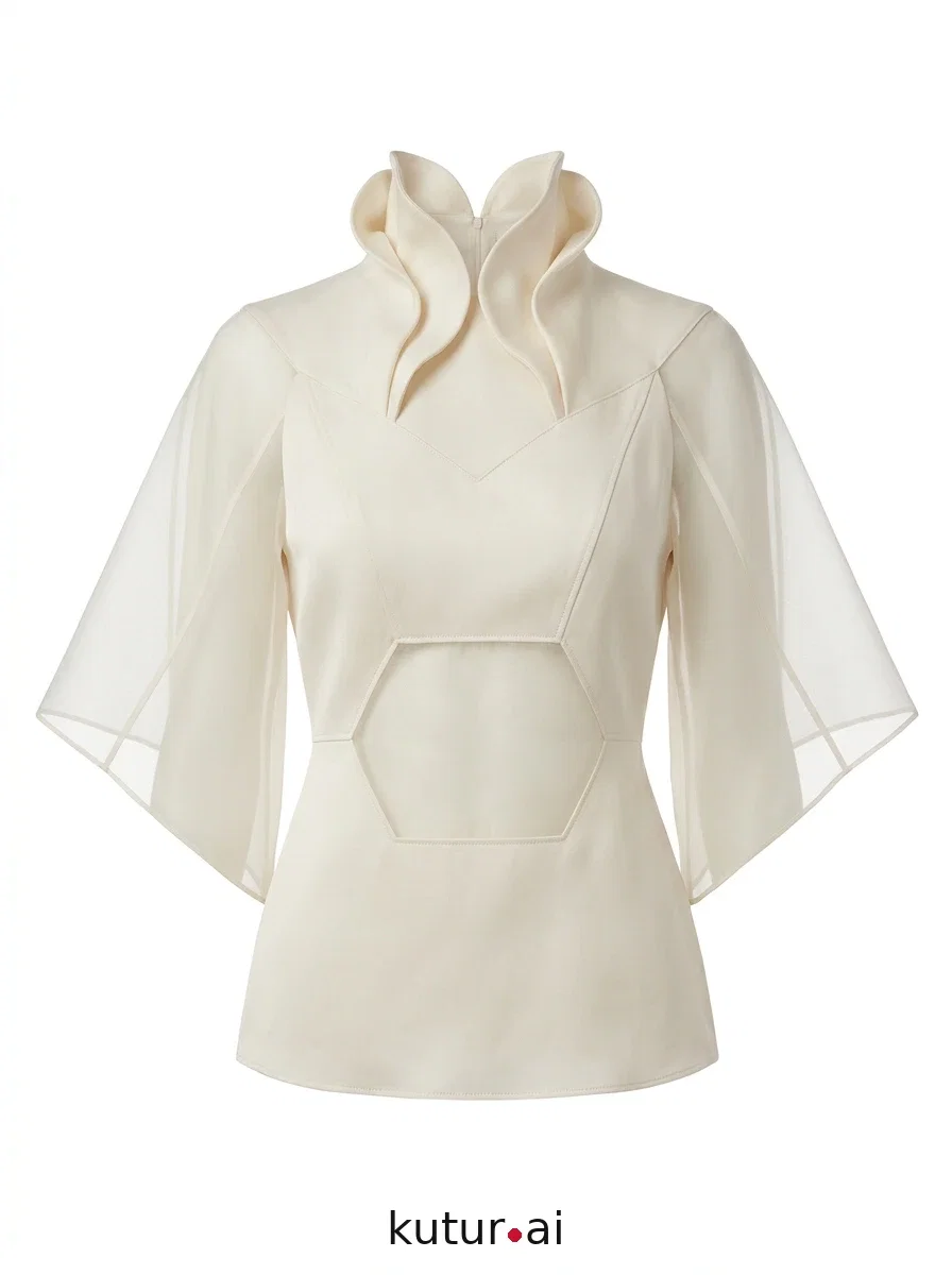 Hexagonal inset collar · front