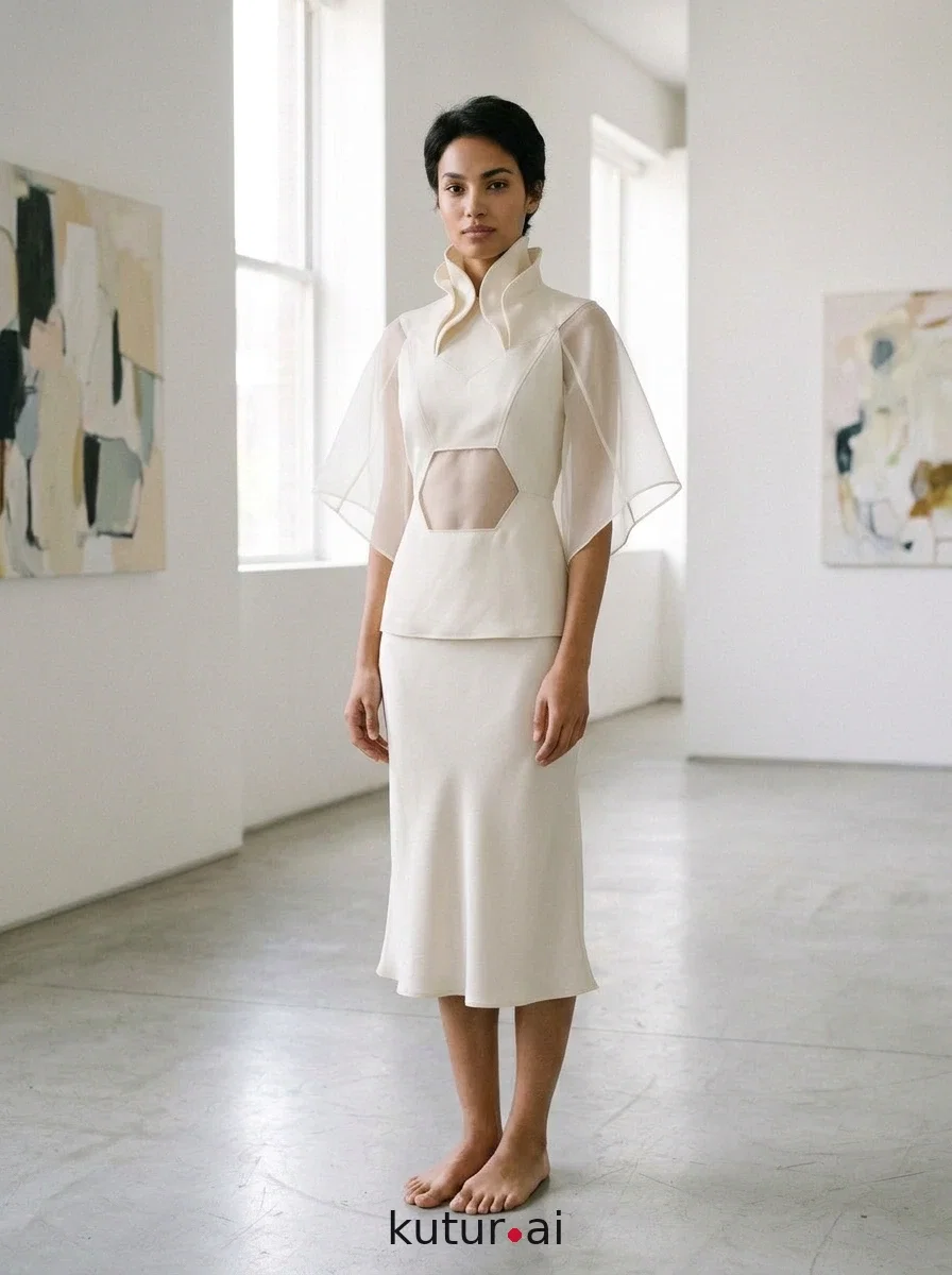 Hexagonal inset collar · lookbook