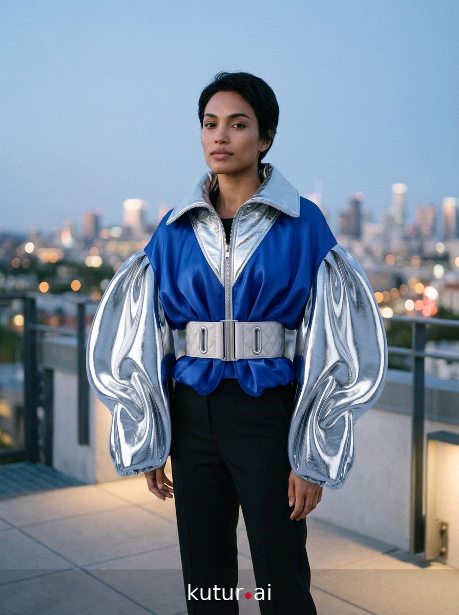 Mirrored leather panels · lookbook